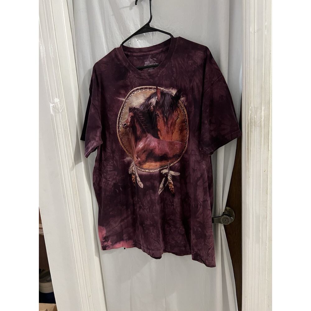 The Mountain People Purple Tie Dye Carol Cavalris Dream Catcher Horse Sz Xl - Picture 2 of 5